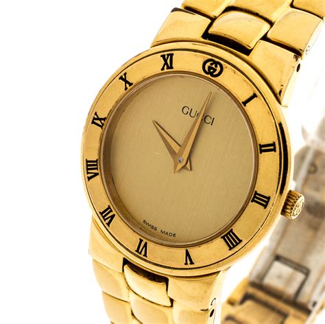 gucci rectangle watch gold|Gucci watch gold plated.